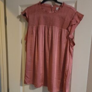 Old Navy Pink Flutter Sleeve Blouse